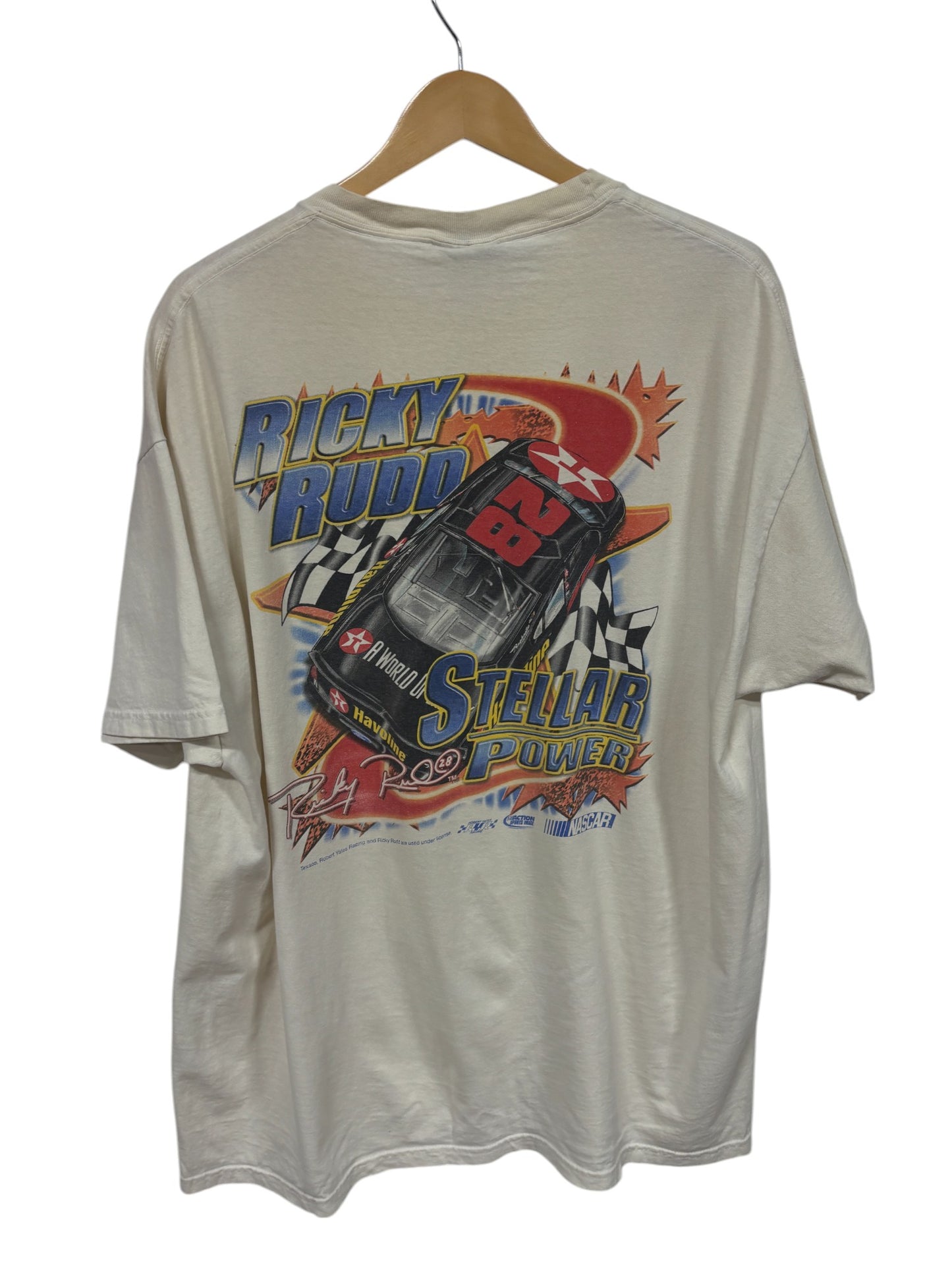 Vintage NASCAR Ricky Rudd Stellar Power Racing Graphic Tee Size Large