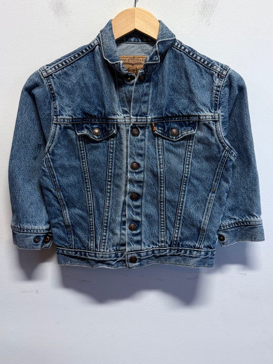 Vintage Levi's Orange Tab Childrens Denim Trucker Jacket Size 7
