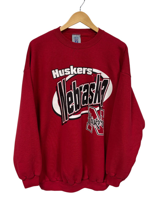 Vintage Logo 7 Nebraska Corn Huskers Collegiate Crewneck Sweater Size XL