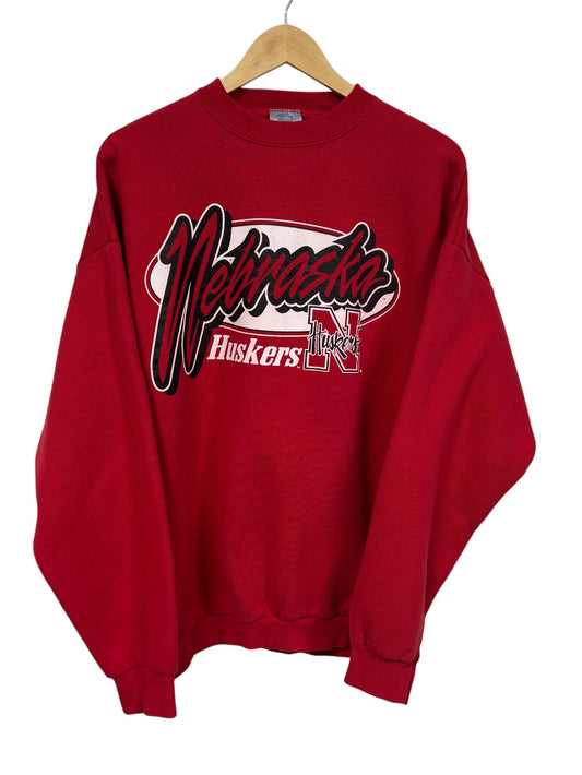 Vintage Logo 7 Nebraska Corn Huskers Collegiate Crewneck Sweater Size XL