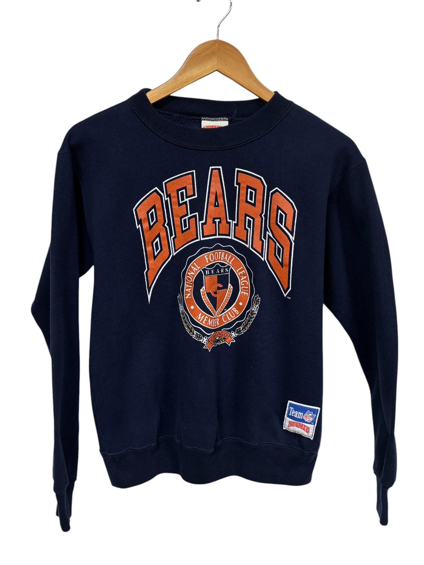 Vintage 90's Nutmeg Chicago Bears NFL Crest Logo Crewneck Sweater Size Small