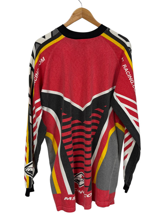 Vintage MSR Motocross Racing All Over Print Long Sleeve Size Large