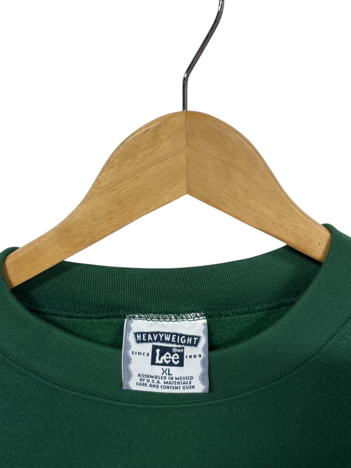 Vintage Lee Heavyweight Blank Green Crewneck Sweater Size XL