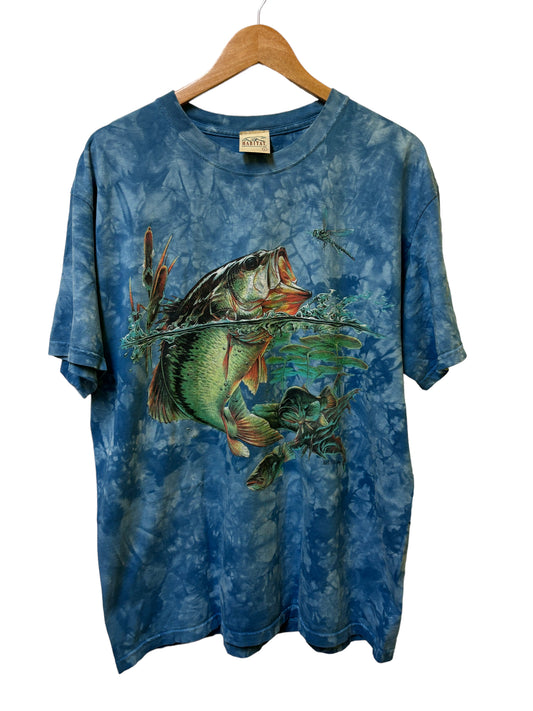 Vintage Habitat Big Print Fish Nature Graphic Tee Size Large