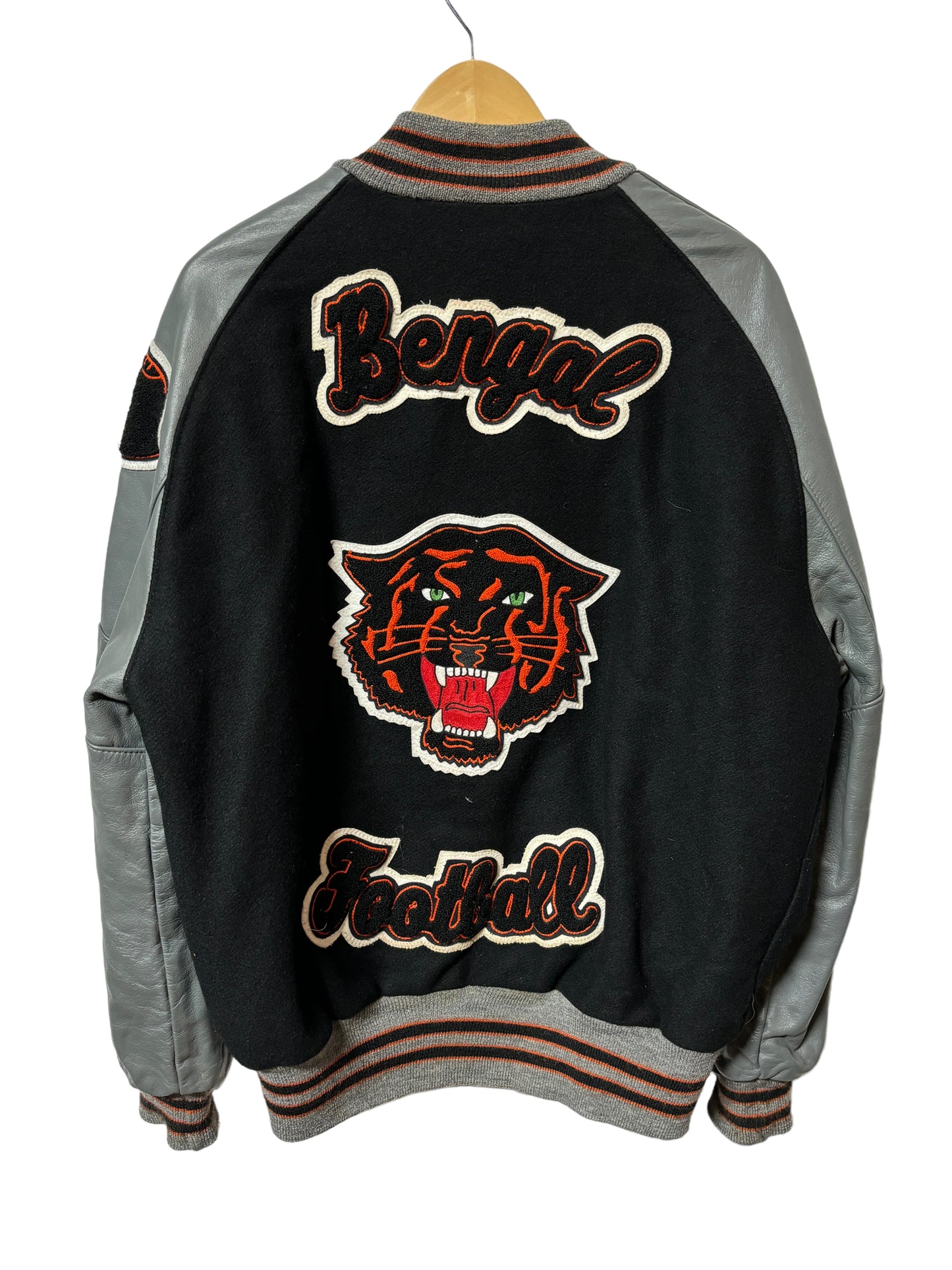 Vintage 80's DeLong Bengal Tigers Football Letterman Jacket Size XL
