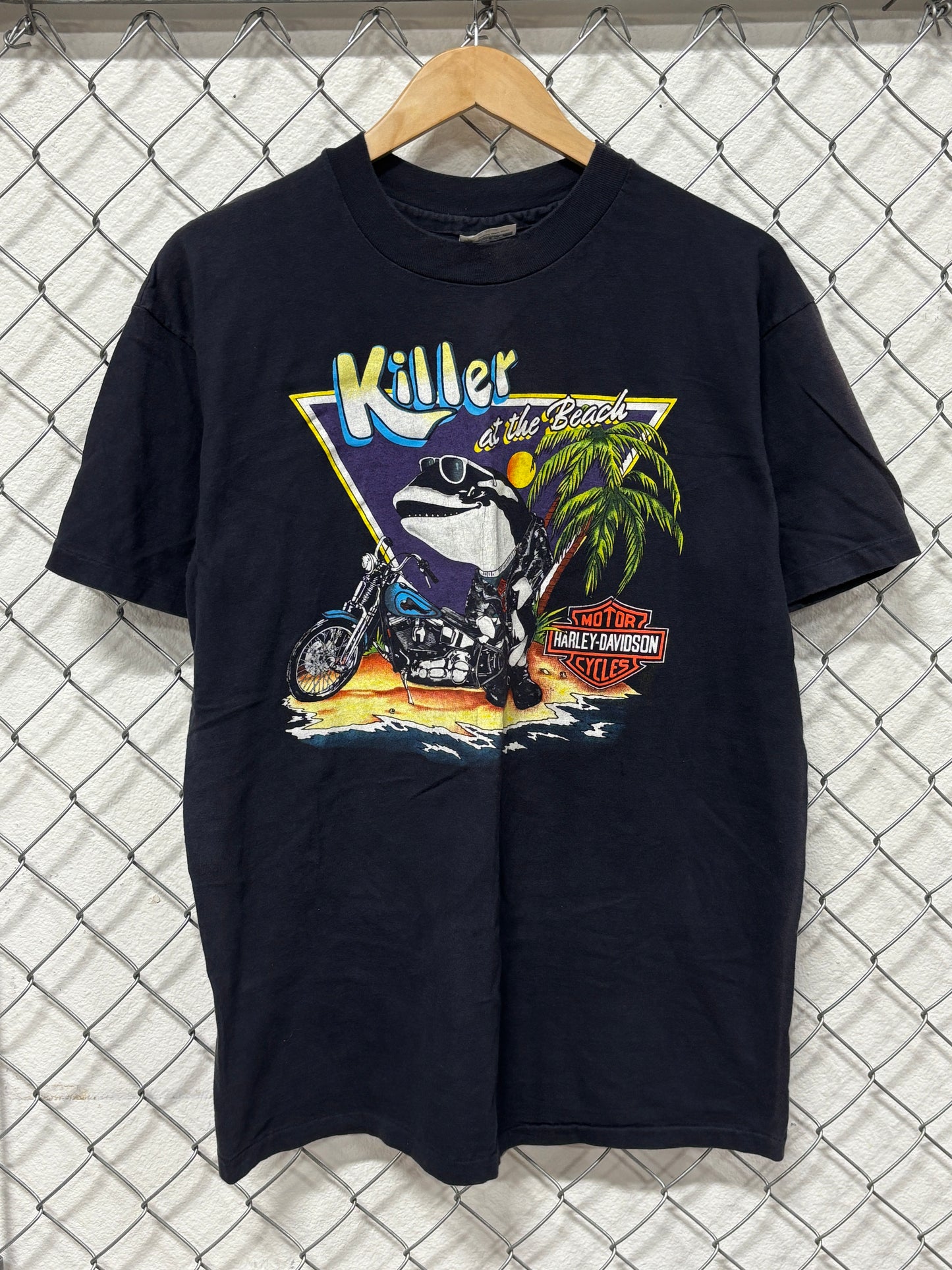 Vintage 90's Harley Davidson Killer at the Beach Biker Graphic Tee Size XL