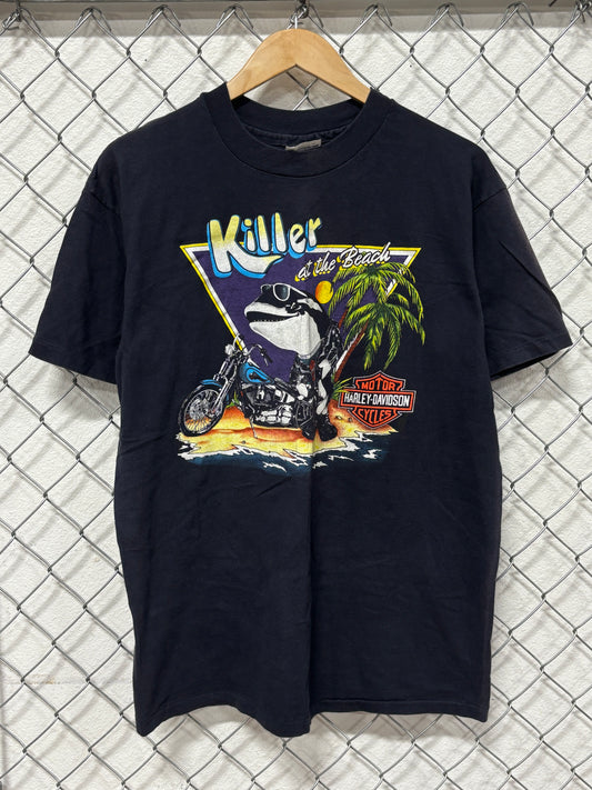 Vintage 90's Harley Davidson Killer at the Beach Biker Graphic Tee Size XL