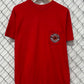 Vintage 1990 Harley Davidson Red Oak Iowa Biker Pocket Tee Size XL