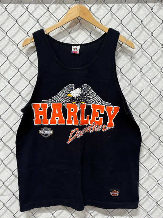 Vintage 1990 Harley Davidson Houston Texas Biker Tank Top Shirt Size XL