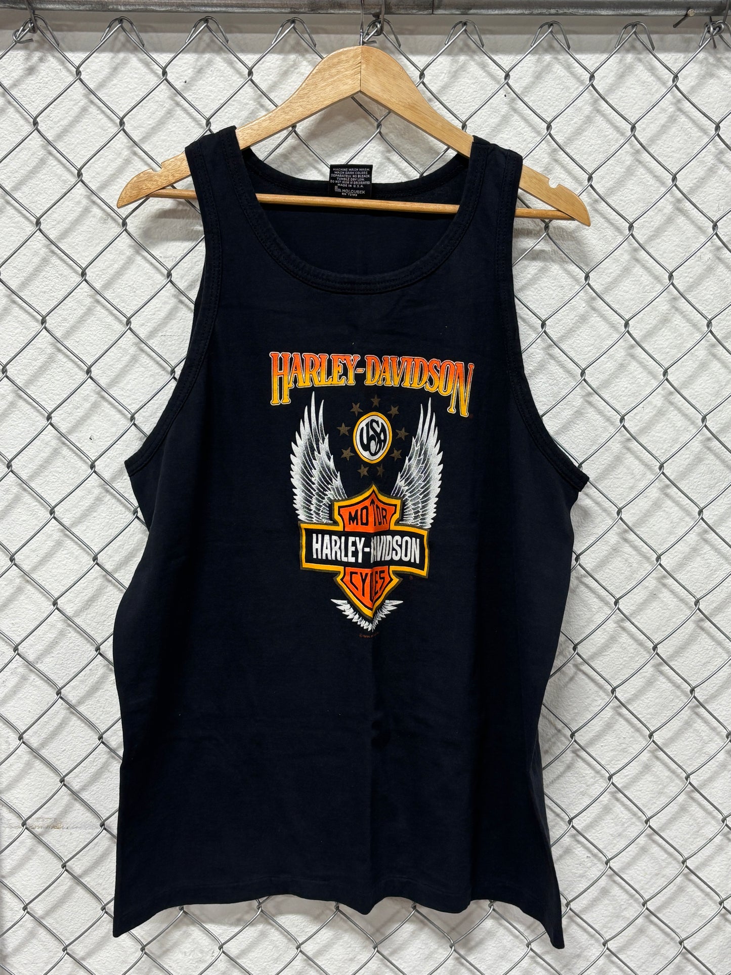 Vintage 1990 Harley Davidson Bob Schultz Missouri Tank Top Shirt Size XL