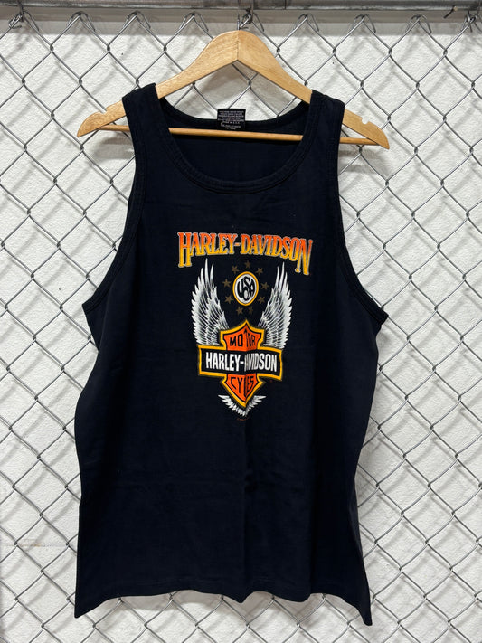 Vintage 1990 Harley Davidson Bob Schultz Missouri Tank Top Shirt Size XL