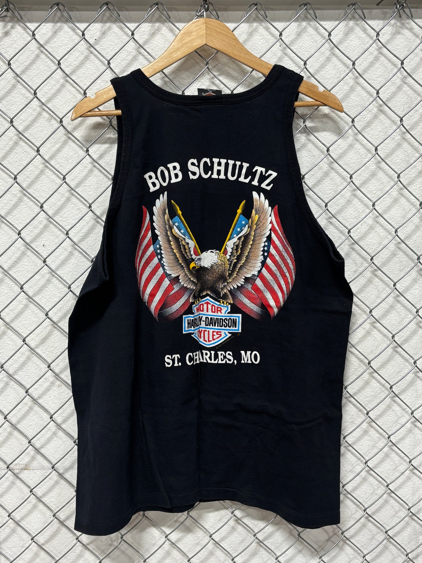 Vintage 1990 Harley Davidson Bob Schultz Missouri Tank Top Shirt Size XL