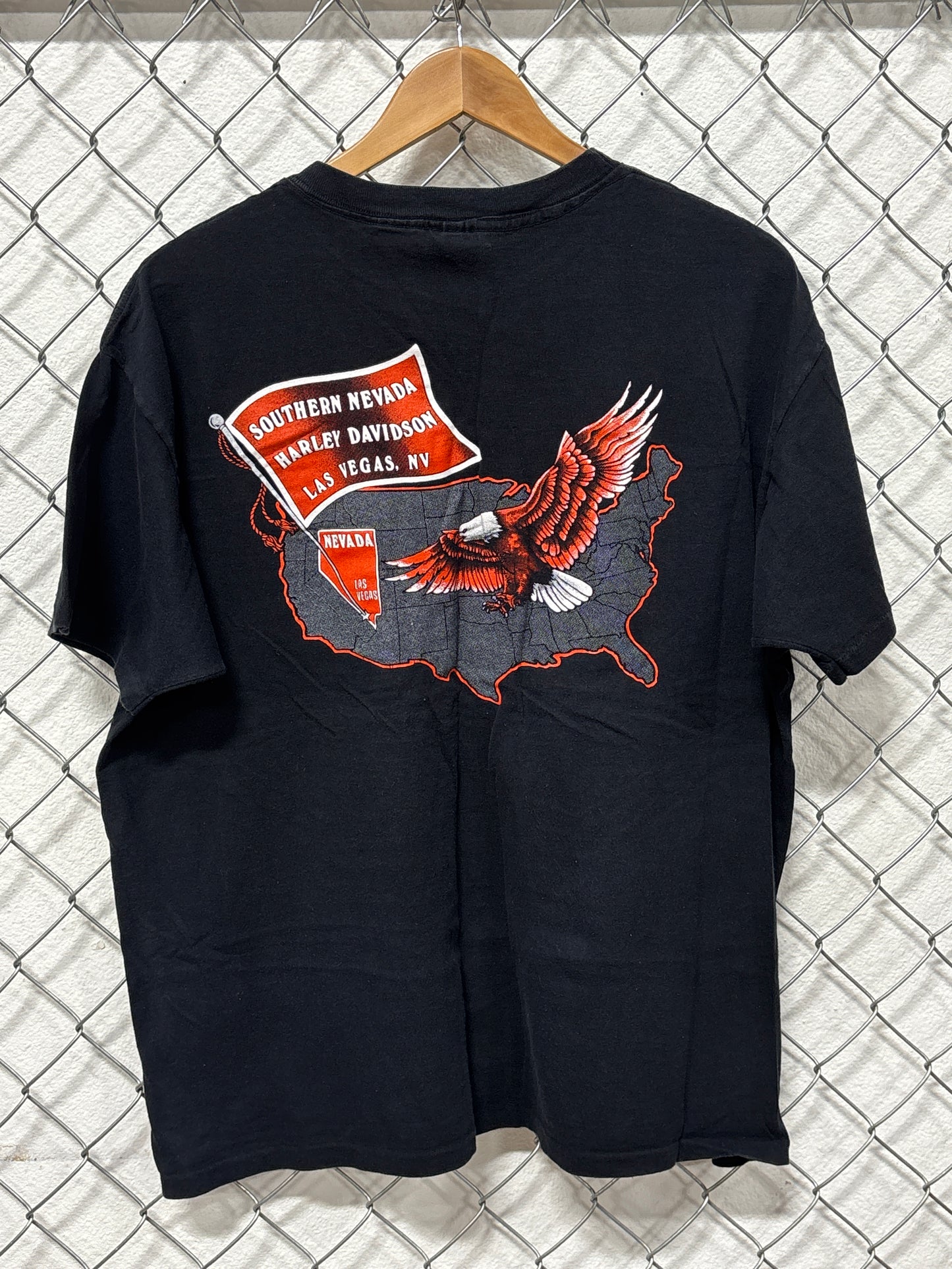 Vintage Harley Davidson 3D Emblem Genuine Hawg Biker Pocket Tee Size XL