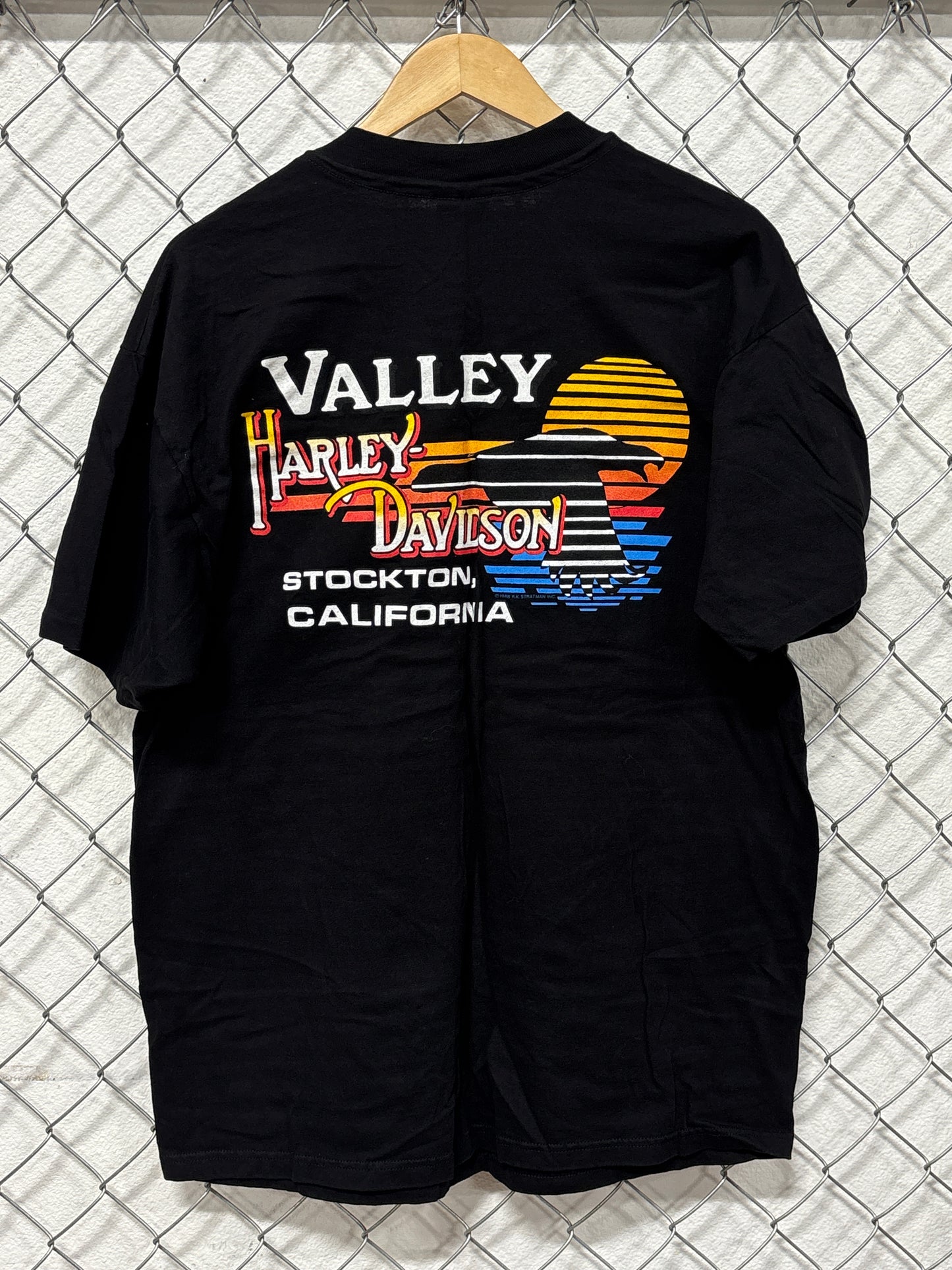 Vintage 1993 Harley Davidson Chain Spark Plugs Biker Pocket Tee Size XL