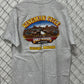 Vintage 90's Harley Davidson Bald Eagle Grey Biker Pocket Tee Size XL