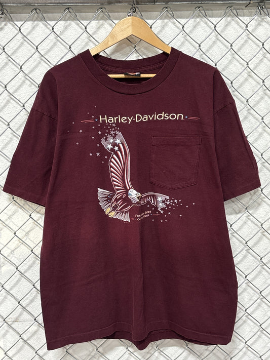 Vintage 1997 Harley Davidson Freedom Rides On It's Wings Tee Size XL