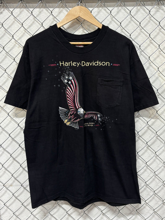 Vintage 90's Harley Davidson Freedom Rides on It's Wings Tee Size XL