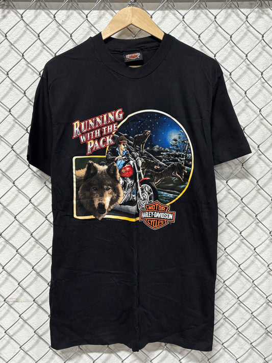 Vintage 1991 Harley Davidson Runnin With the Pack Biker Tee Size XL