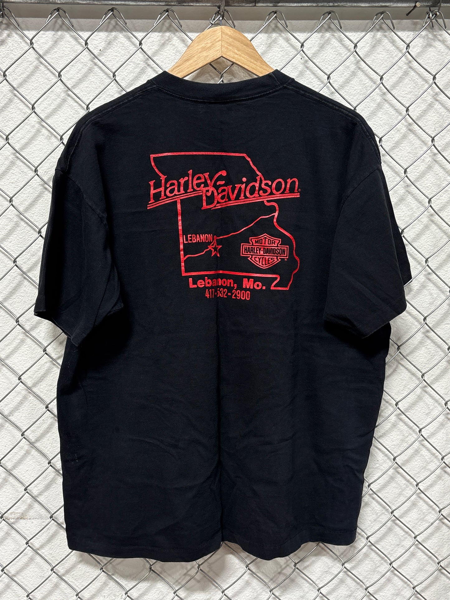 Vintage 1989 Harley Davidson The Lone Wolf Biker Graphic Tee Size XL
