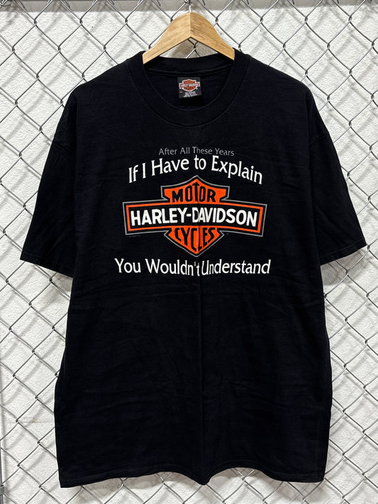 Vintage 90's Harley Davidson If I Have to Explain Biker Tee Size XL