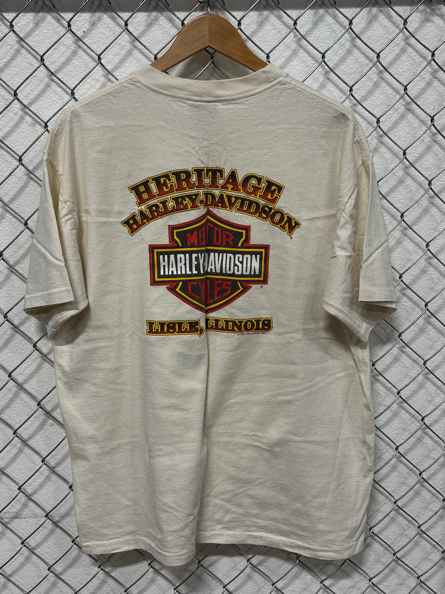 Vintage 1992 Harley Davidson Live Free Ride Free Biker Tee Size XL