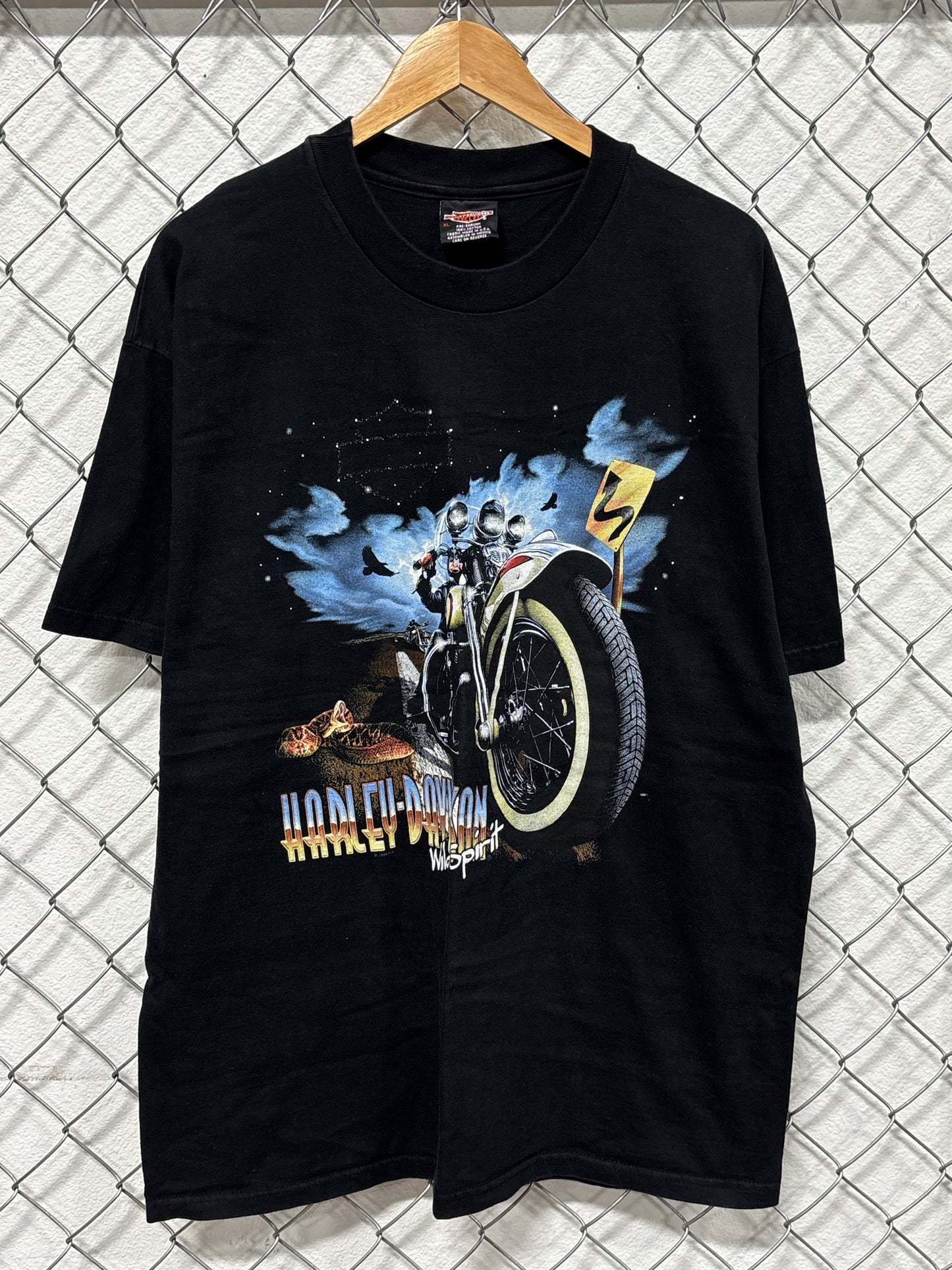 Vintage 1993 Harley Davidson Wild Spirit Biker Graphic Tee Size XL