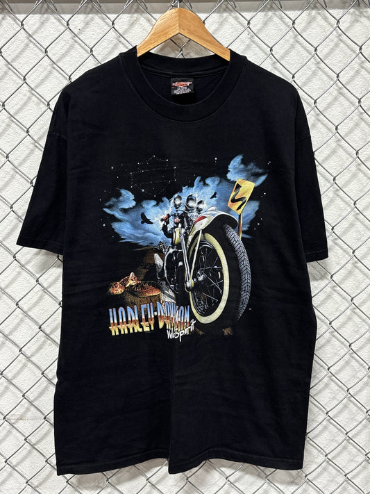 Vintage 1993 Harley Davidson Wild Spirit Biker Graphic Tee Size XL