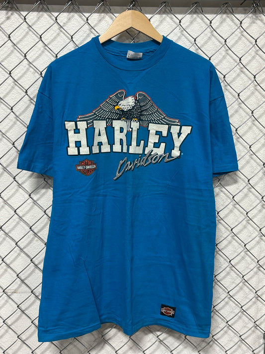 Vintage 1989 Harley Davidson Bald Eagle Biker Graphic Tee Size XL