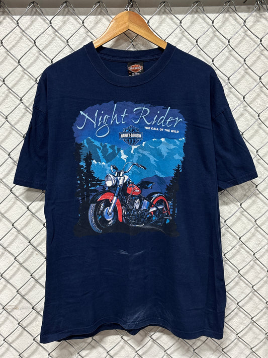 Vintage 1994 Harley Davidson Night Rider Call of the Wild Tee Size XL
