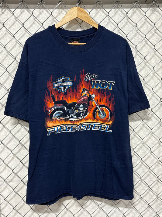 Vintage 1997 Harley Davidson One Hot Piece of Steel Biker Tee Size XL