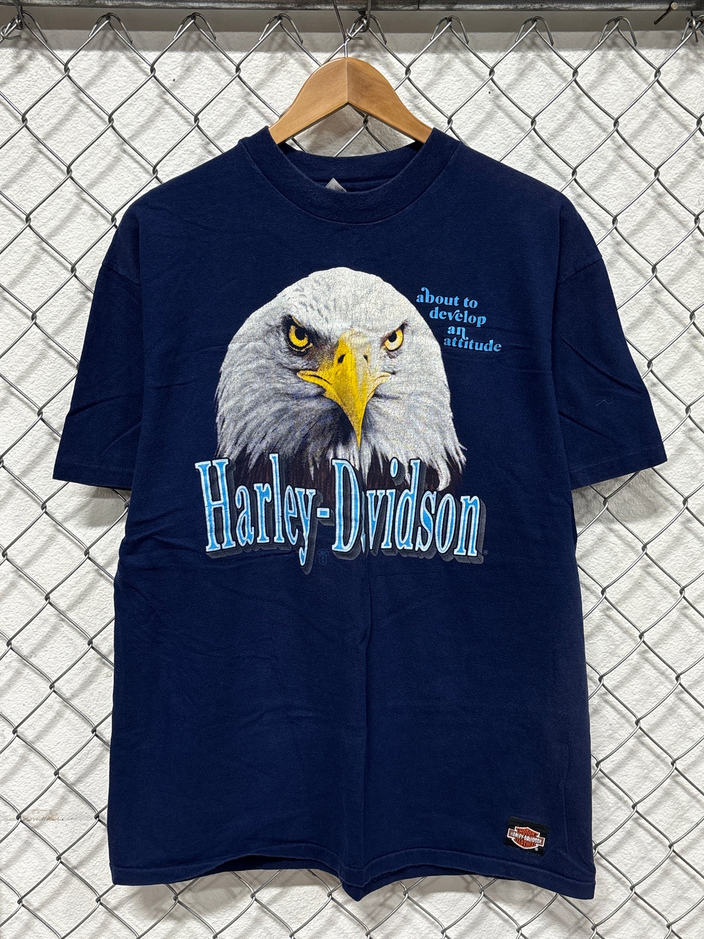 Vintage 1987 Harley Davidson Develop an Attitude Bald Eagle Tee Size XL