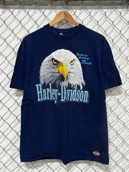 Vintage 1987 Harley Davidson Develop an Attitude Bald Eagle Tee Size XL