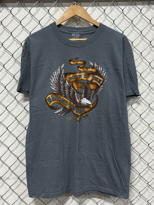 Vintage 1990 Harley Davidson 3D Emblem Born in the USA Tee Size XL