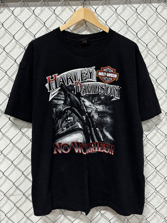 Vintage 1994 Harley Davidson No Worries Kansas Biker Graphic Tee Size XL