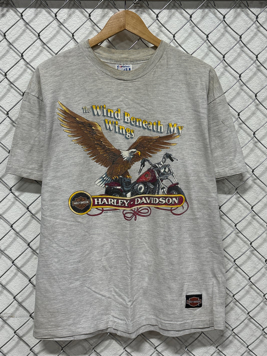 Vintage 1990 Harley Davidson The Wind Beneath My Wings Biker Tee Size XL