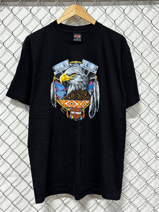 Vintage 1997 Harley Davidson Bald Eagle Dreamcatcher Biker Tee Size XL