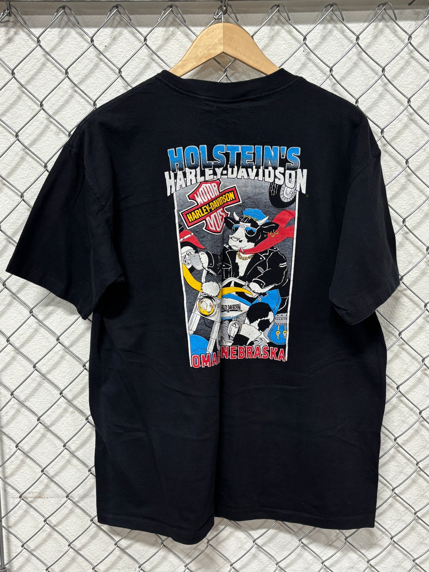 Vintage 90's Harley Davidson Livin on the Edge Biker Graphic Tee Size XL