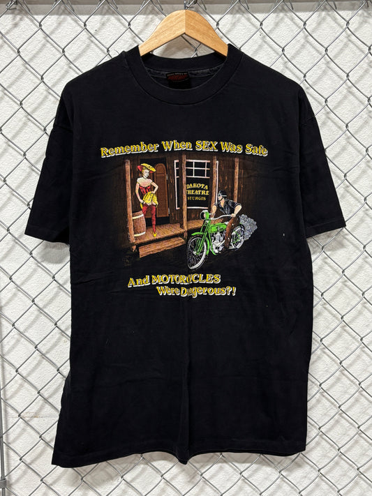 Vintage 1987 Harley Davidson Sex Was Safe Motorcycles Dangerous Tee Size XL