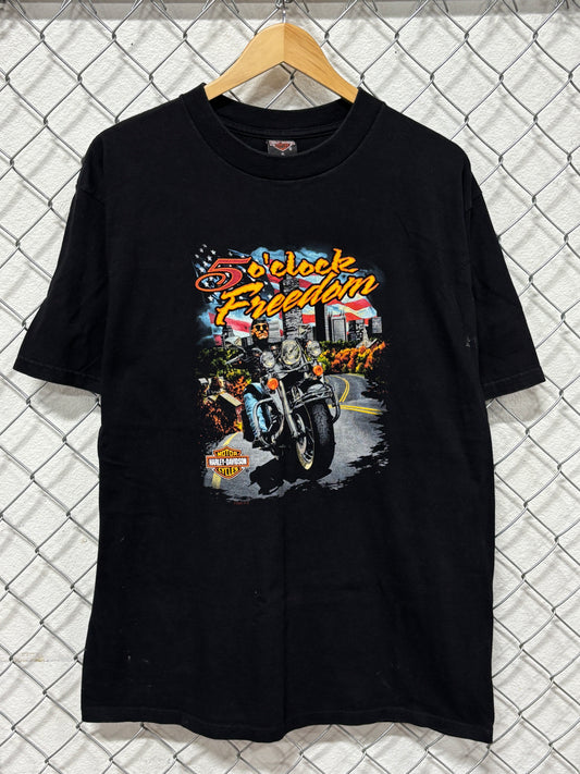 Vintage Harley Davidson 5 O'Clock Freedom Biker Graphic Tee Size XL