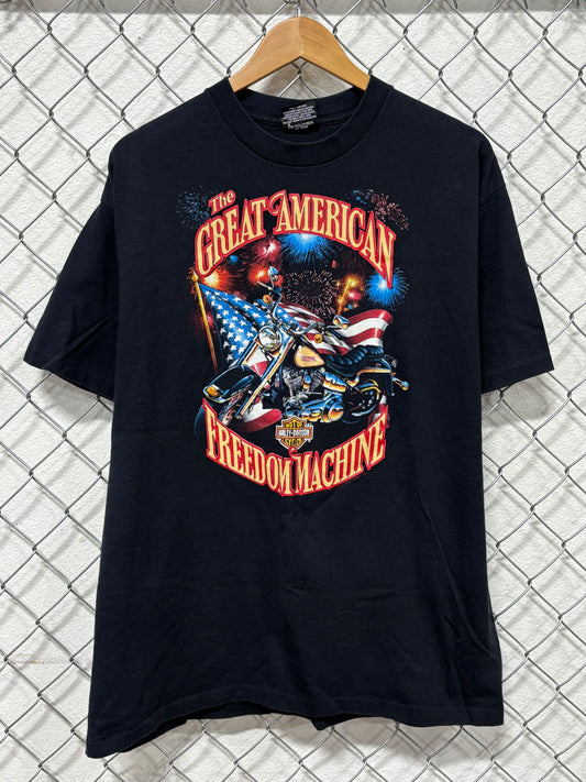 Vintage 1991 Harley Davidson Great American Freedom Machine Tee Size XL