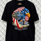 Vintage 90's Harley Davidson American Flag Bald Eagle Kansas Tee Size XL