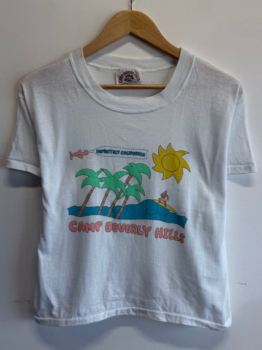 Vintage 90's Camp Beverly Hills Surfing Graphic Tee Size Medium