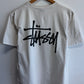 Stussy Classic Logo White Graphic Tee Size Medium