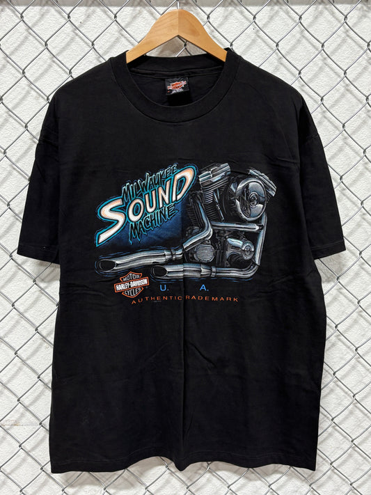 Vintage 1996 Harley Davidson Milwaukee Sound Machine Biker Tee Size XL