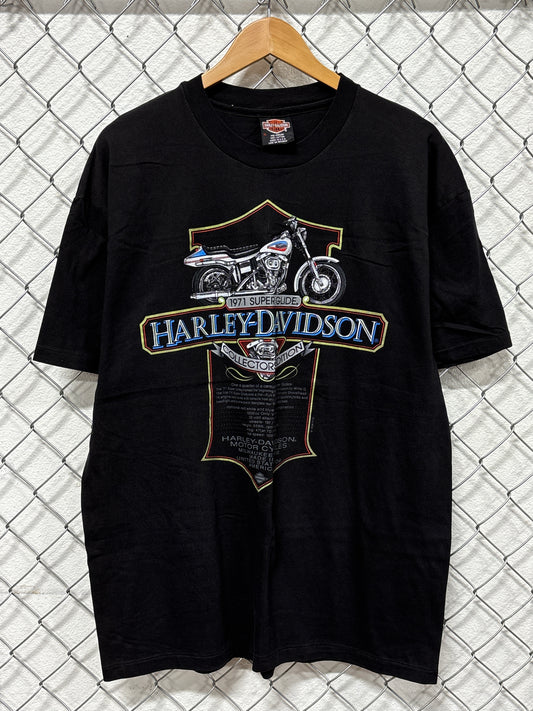 Vintage 90's Harley Davidson 1971 Super Glide Bike Graphic Tee Size XL