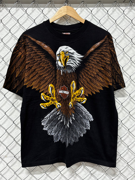 Vintage 1993 Harley Davidson Big Print Eagle Double Sided Biker Tee Size XL