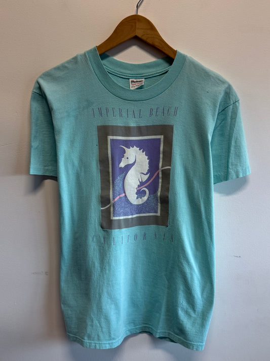 Vintage 80's Imperial Beach California Sea Horse Nature Tee Size Medium