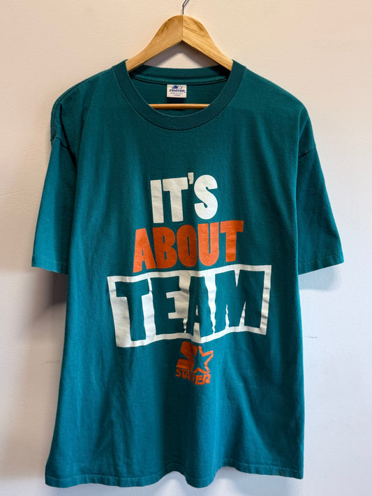 Vintage 90's Starter It's About Team Graphic Tee Size Large
