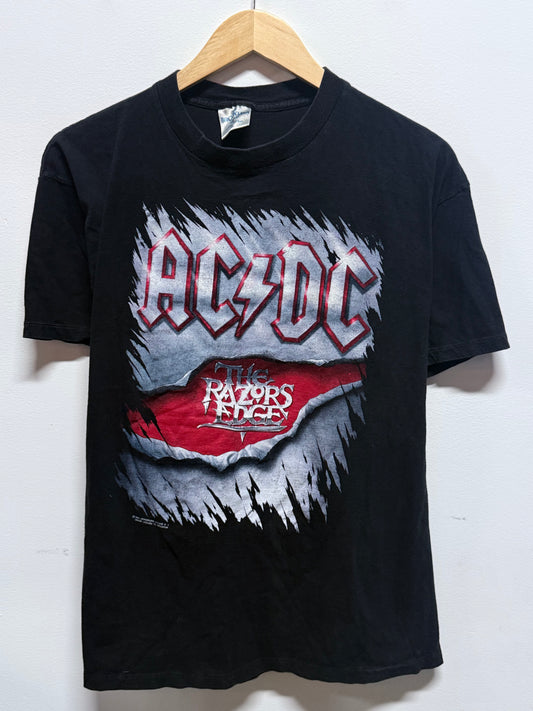 Vintage 1990 Brockum ACDC Razors Edge Rock and Roll Band Tee Size XL