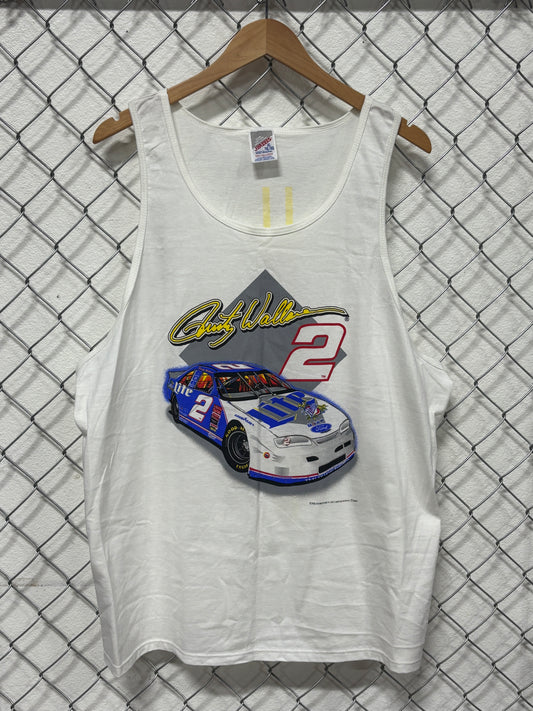 Vintage 90's Rusty Wallace NASCAR #2 Car Tank Top Racing Shirt Size XL